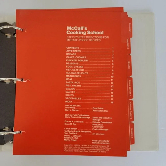 Vintage McCall's Cooking‎ School 1986 Cookbook Set 3 Ring Binders - Picture 5 of 7